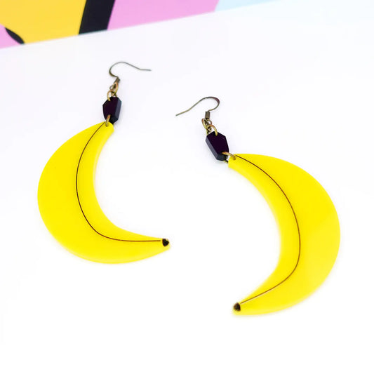 Silly loaf banana statement earrings