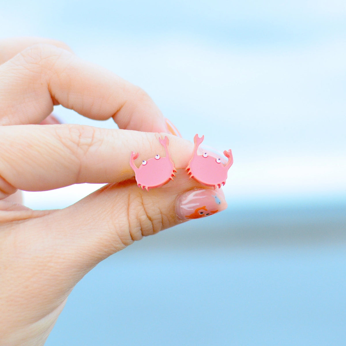 Silly loaf crab stud earrings