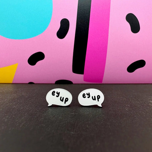 Silly loaf eye up stud earrings