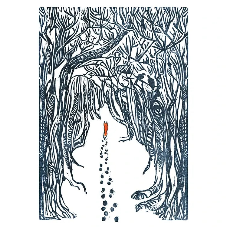 Fox in the snow  - winter greetings card