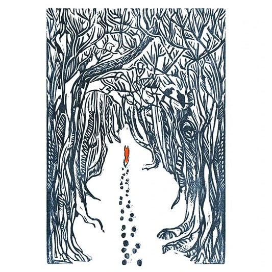 Fox in the snow  - winter greetings card
