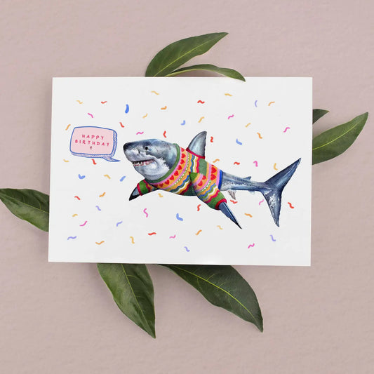 Shark birthday  card