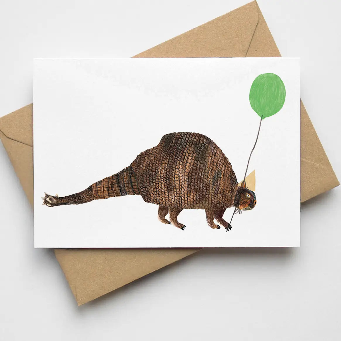 Prehistoric mini birthday card by James Barker