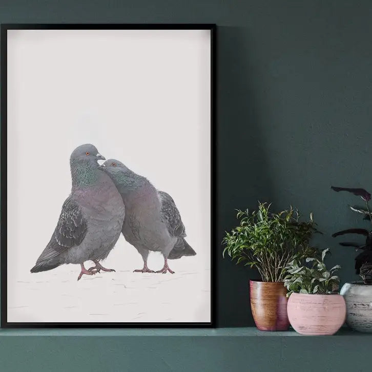Love birds pigeon print by Ben Rothery