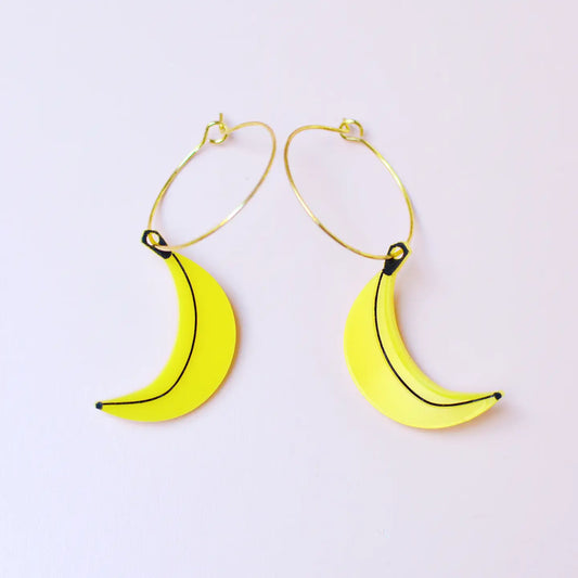 Silly loaf banana hoop  earrings