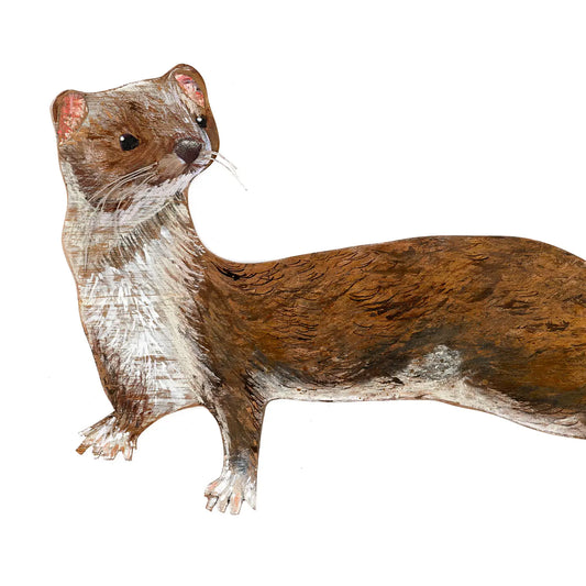 Clare O ‘ Neill weasel    plywood decoration