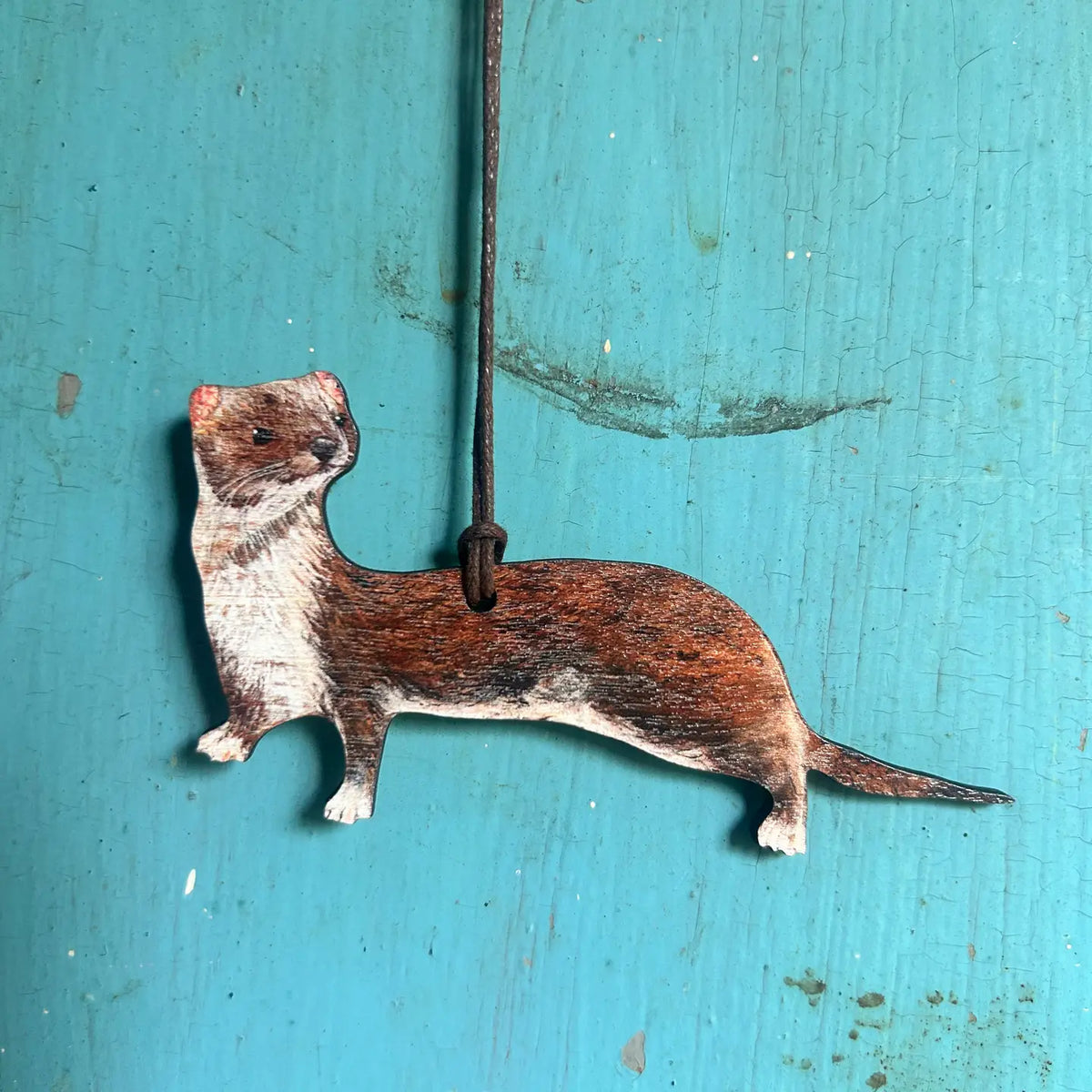 Clare O ‘ Neill weasel    plywood decoration