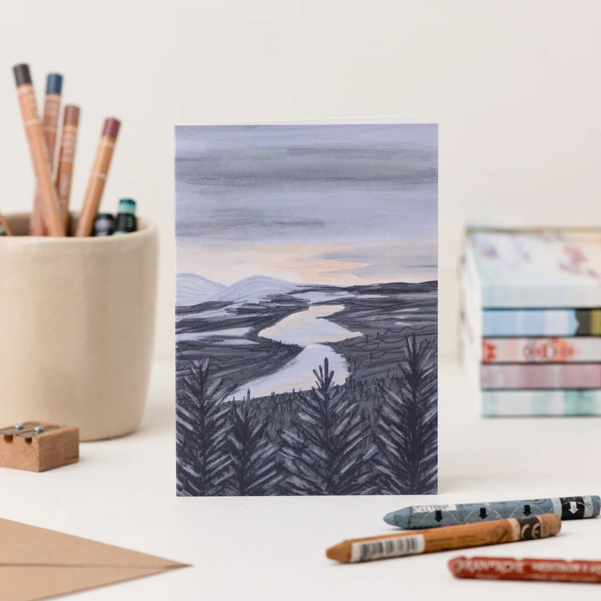 Joy Jen greeting card Landscape Card Loch Garry, Lochaber, Scotland