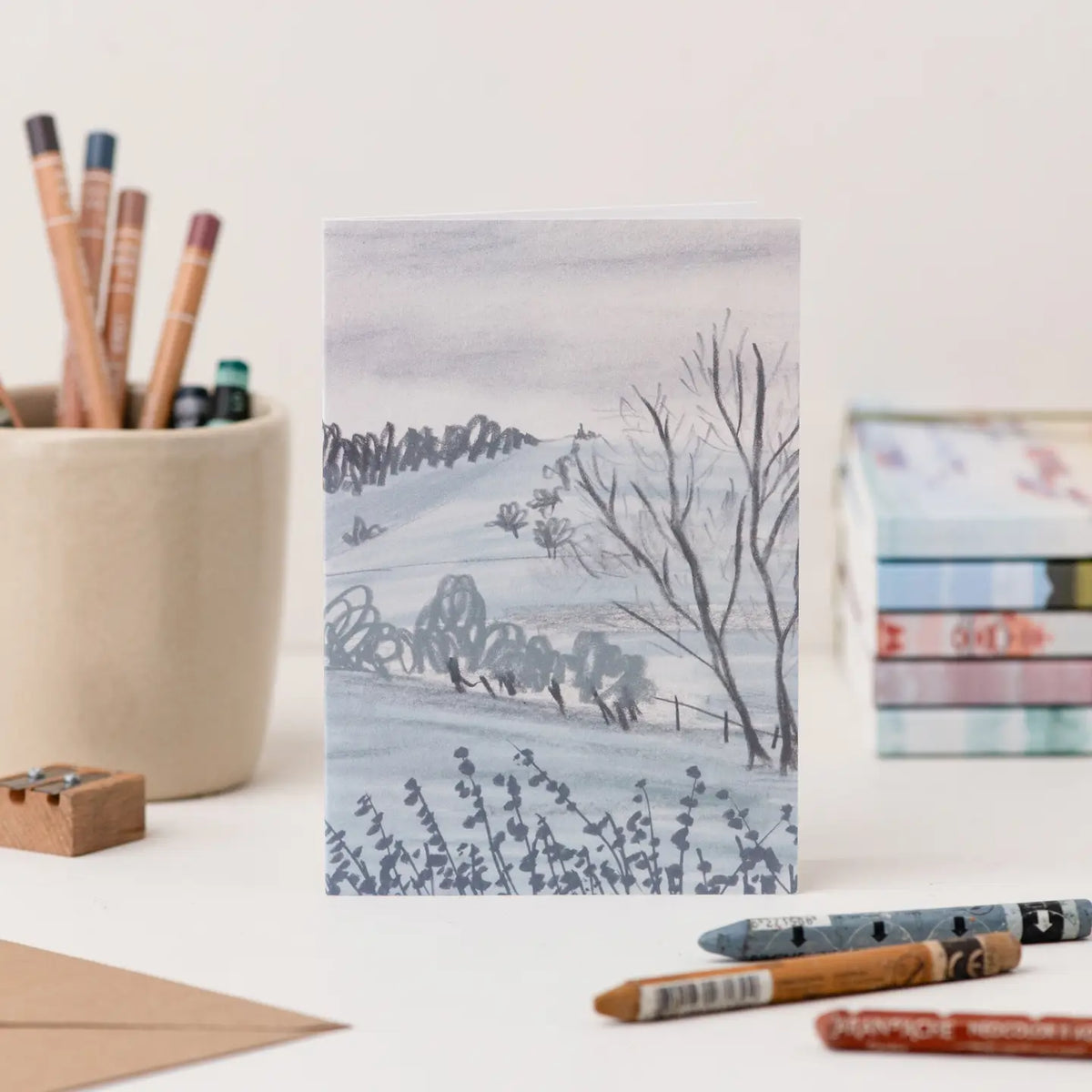 Joy Jen greeting card Landscape Card - Winter in Wharfedale, Yorkshire