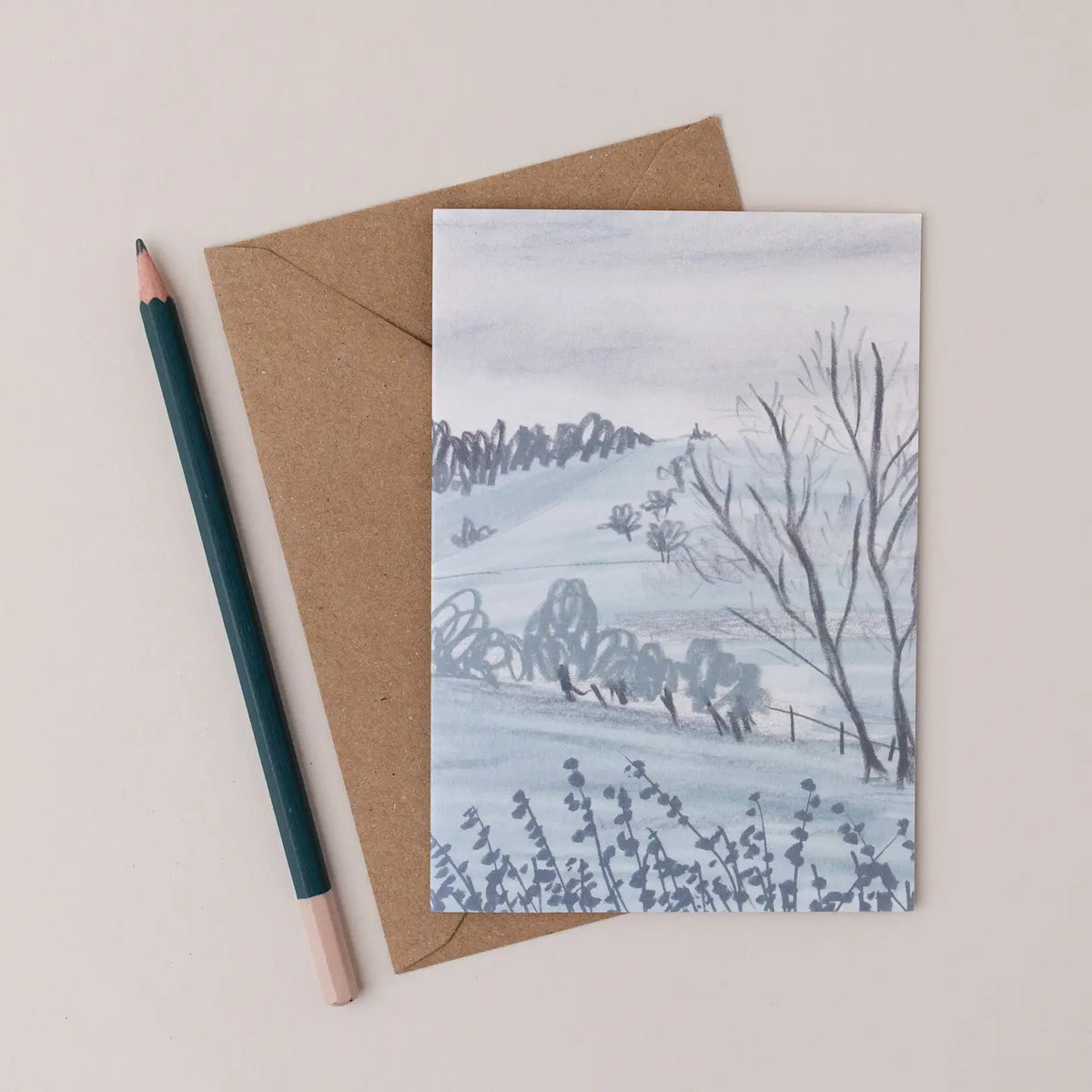 Joy Jen greeting card Landscape Card - Winter in Wharfedale, Yorkshire