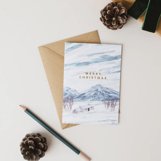 Joy Jen greeting card Snowy Scotland Christmas card